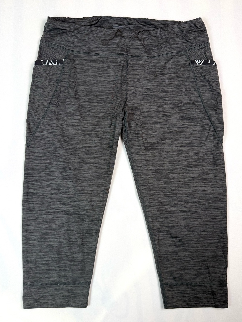 Patagonia Diversifly Capri Leggings Medium Gray Heather Pockets Running Yoga